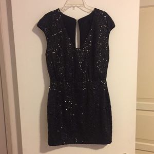 H&M black sequin mini dress